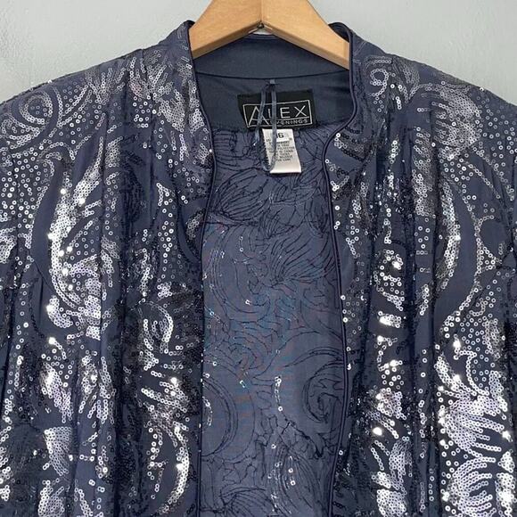 Alex Evenings Size 16 All Over Sequin Jacket Event Mother of the Bride Wedding - Picture 3 of 9